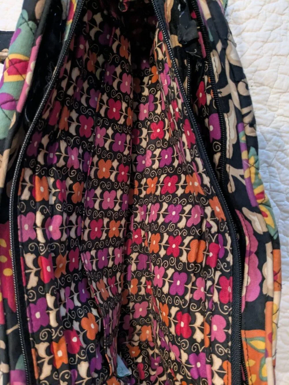 Vera Bradley Tan Quilted Floral Purse